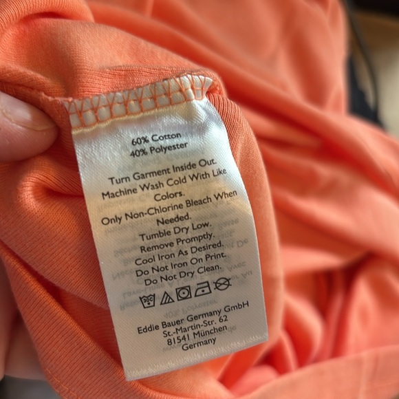 NWT Women's Eddie Bauer Favorite Short Sleeve, V-Neck dusty coral t-shirt, SMALL - Picture 6 of 6